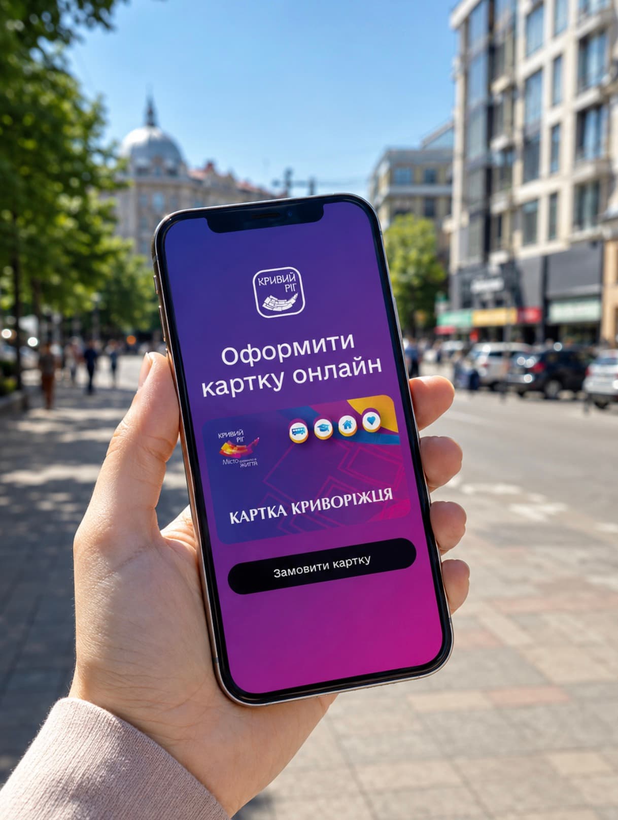 Оформлення картки криворіжця онлайн у смартфоні